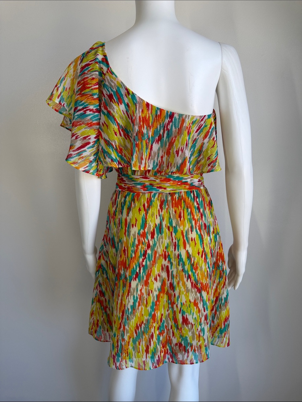 Laundry by Design Multicolor One Shoulder Ruffle Dress Size 4 - Picture 2 of 7